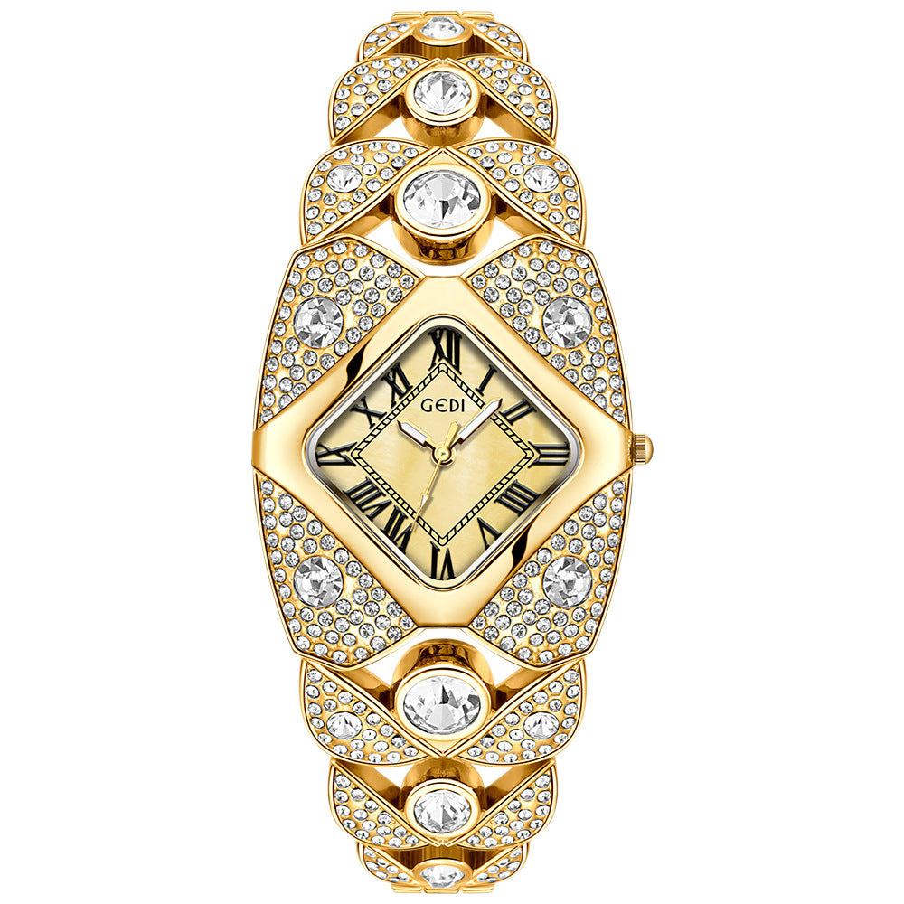 Montre femme bracelet rétro en diamant de luxe