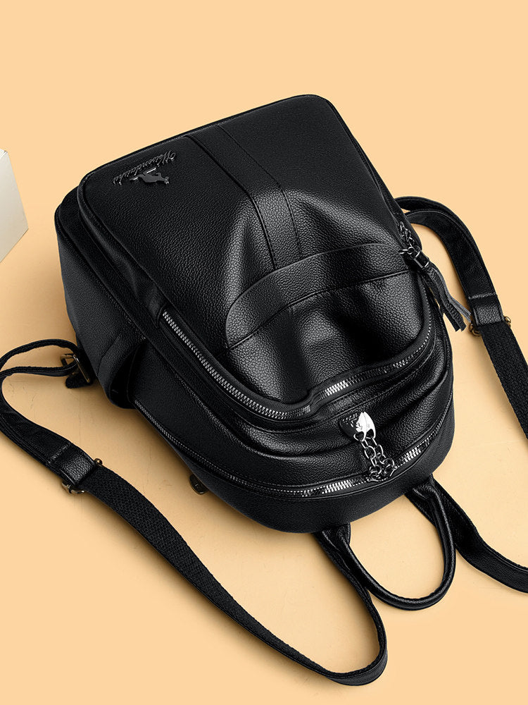 Sac à dos en cuir véritable pour femme