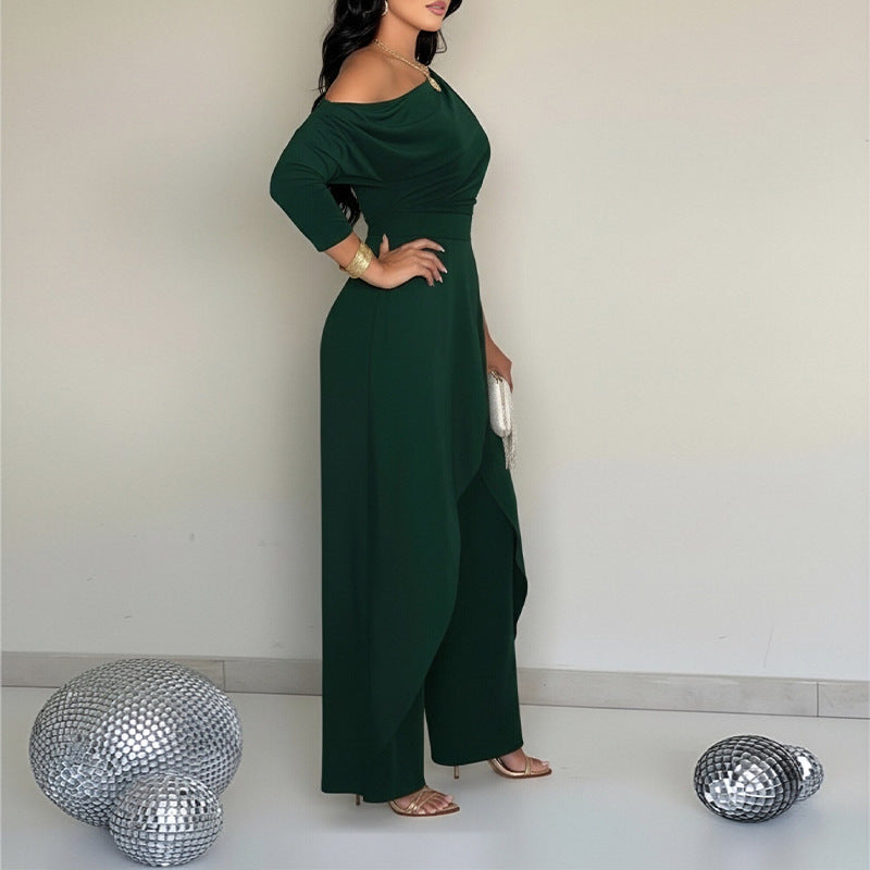Pantalon une pièce à jambes larges
