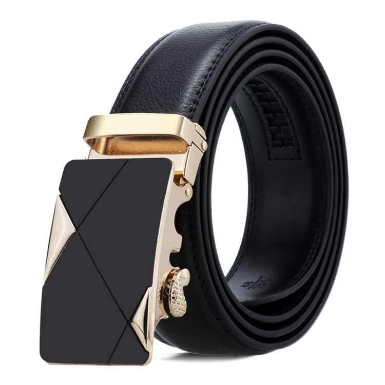 Ceinture pour homme en cuir véritable double face avec boucle automatique