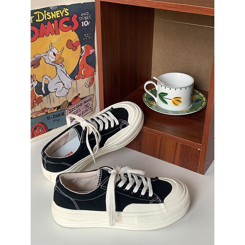 Chaussures en toile pour femmes avec semelle épaisse