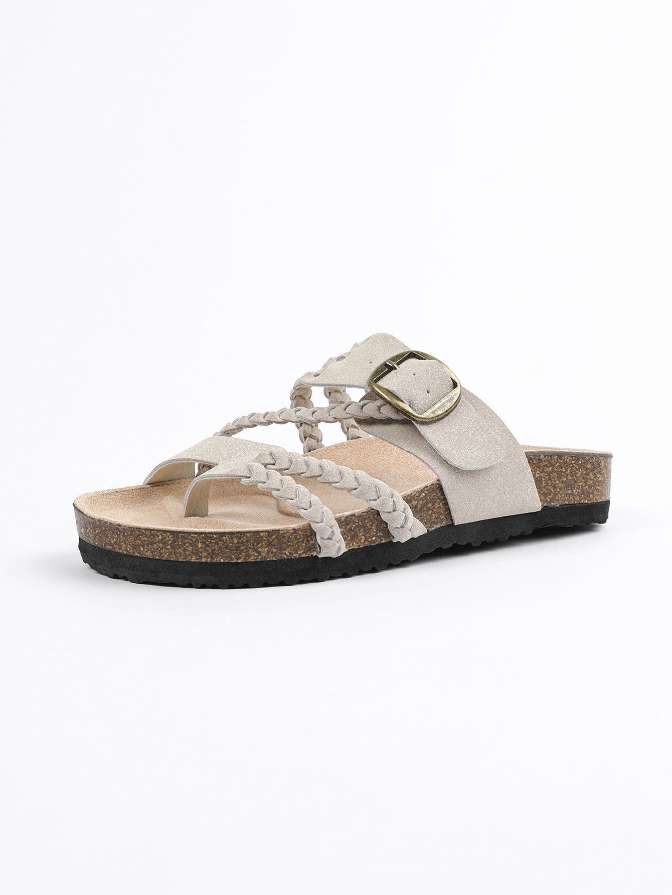 Sandales tissées à boucle réglable avec semelles en daim