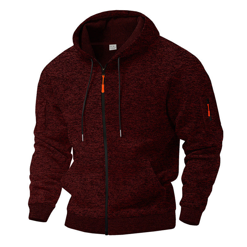 Sweat à capuche zippé en polaire cationique épaisse
