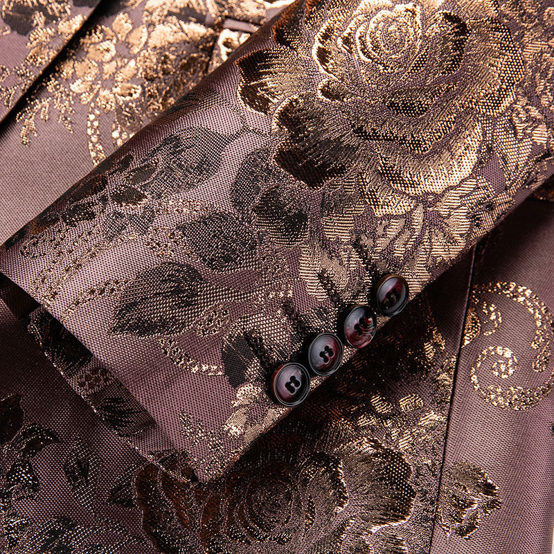 Veste de costume pour homme à imprimé floral coupe ajustée