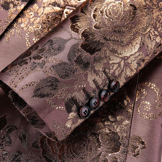 Veste de costume pour homme à imprimé floral coupe ajustée