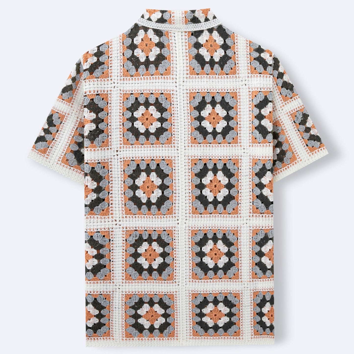Polo homme en maille crochetée