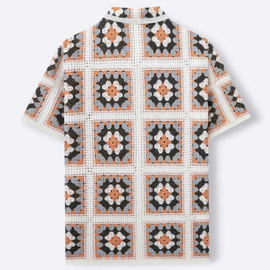 Polo homme en maille crochetée