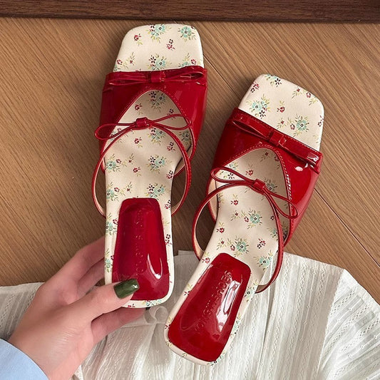 Sandales compensées pour femmes, talons hauts style français