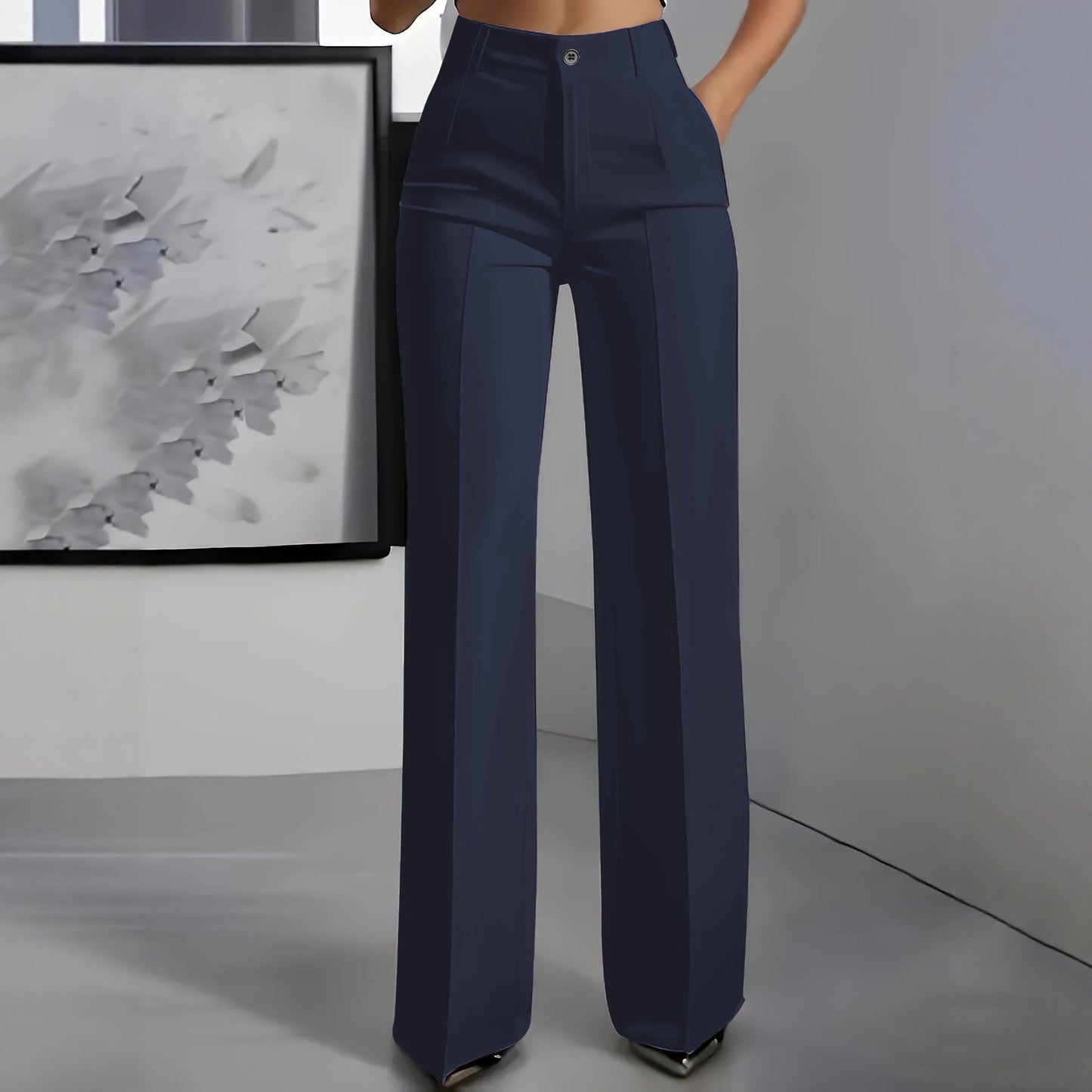 Pantalon droit taille haute