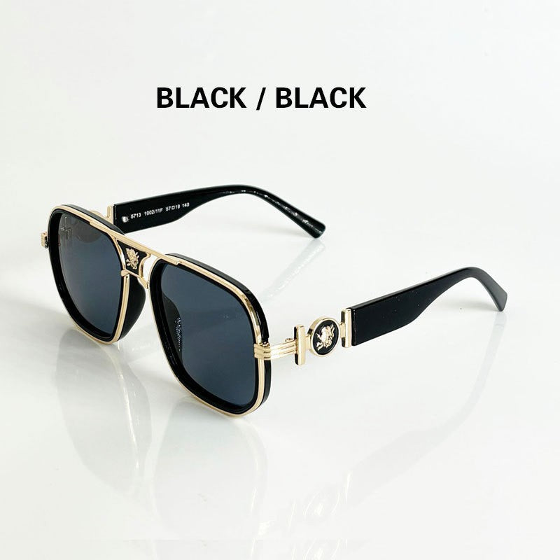 Lunettes de soleil polarisées à monture métallique classique avec protection UV400