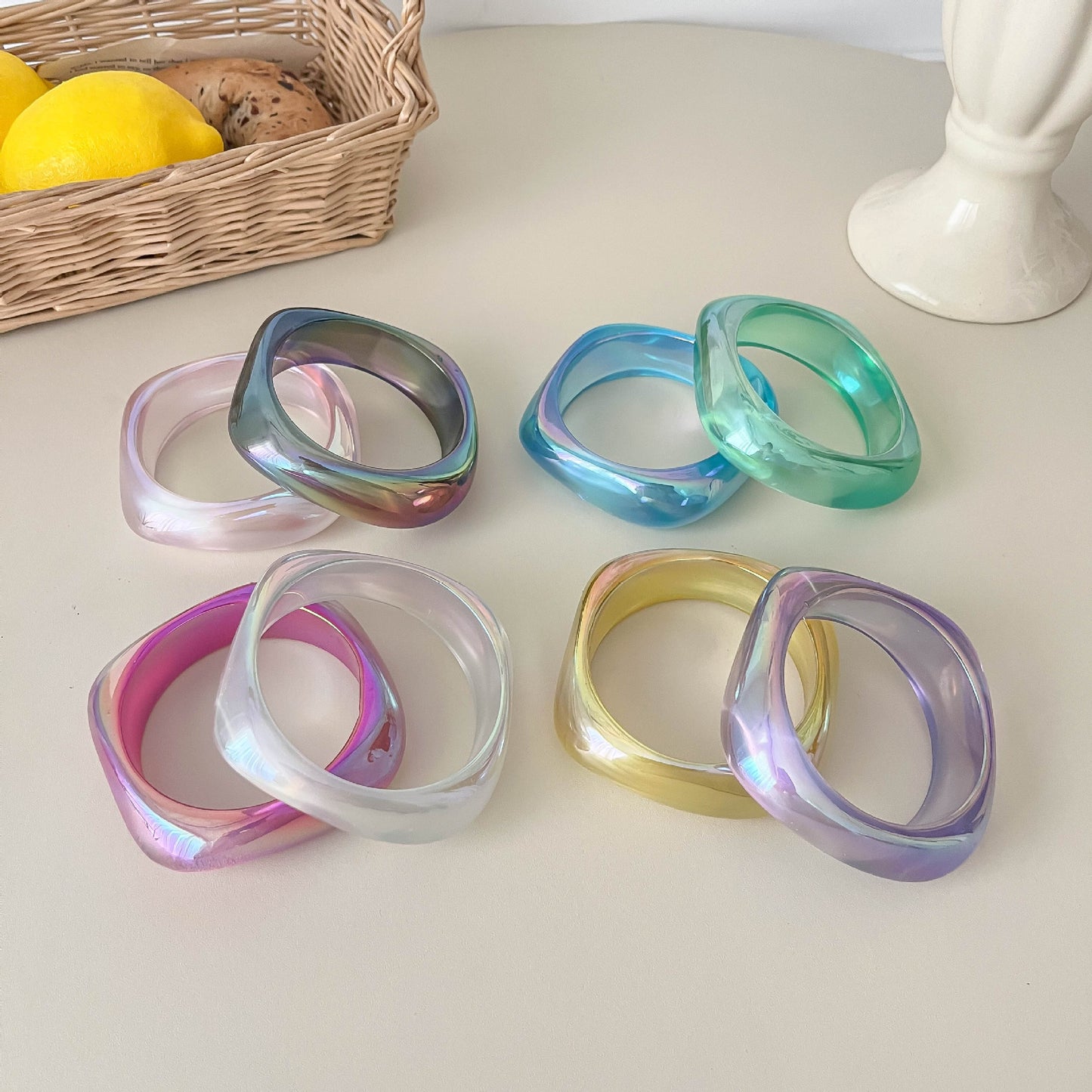 Bracelets en acrylique transparent