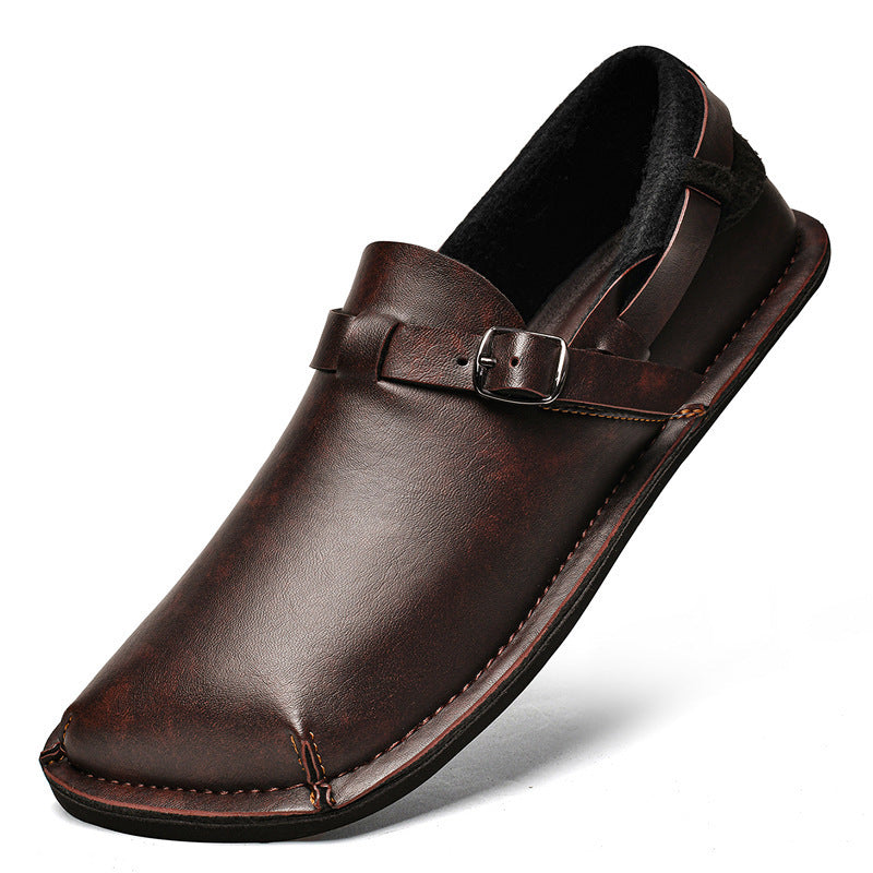 Mocassins en cuir retro decontractes pour hommes