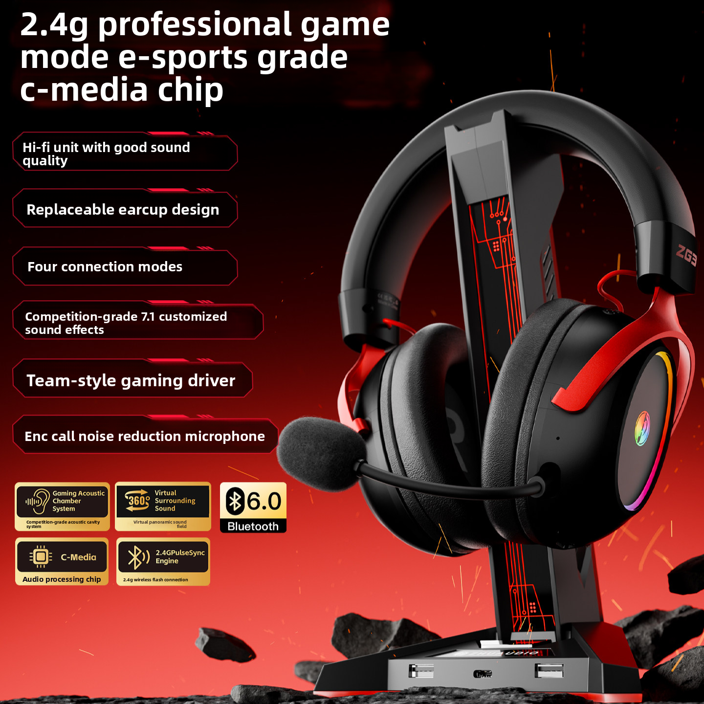 Casque de jeu Zg3 E-Sports