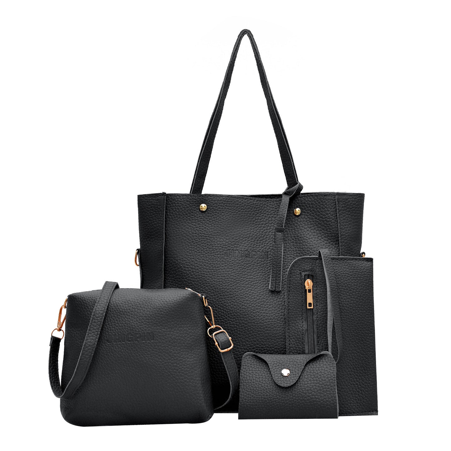 Ensemble de sacs à bandoulière pour femmes à motif litchi