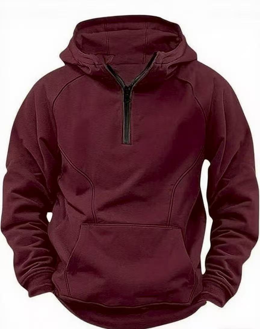 Veste rétro à capuche et fermeture éclair pour homme