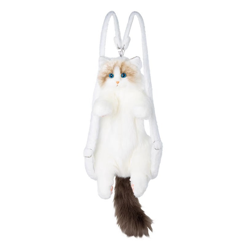 Sac à dos poupée chat en peluche