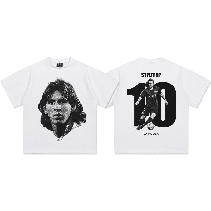 T-shirt en coton imprimé football vintage