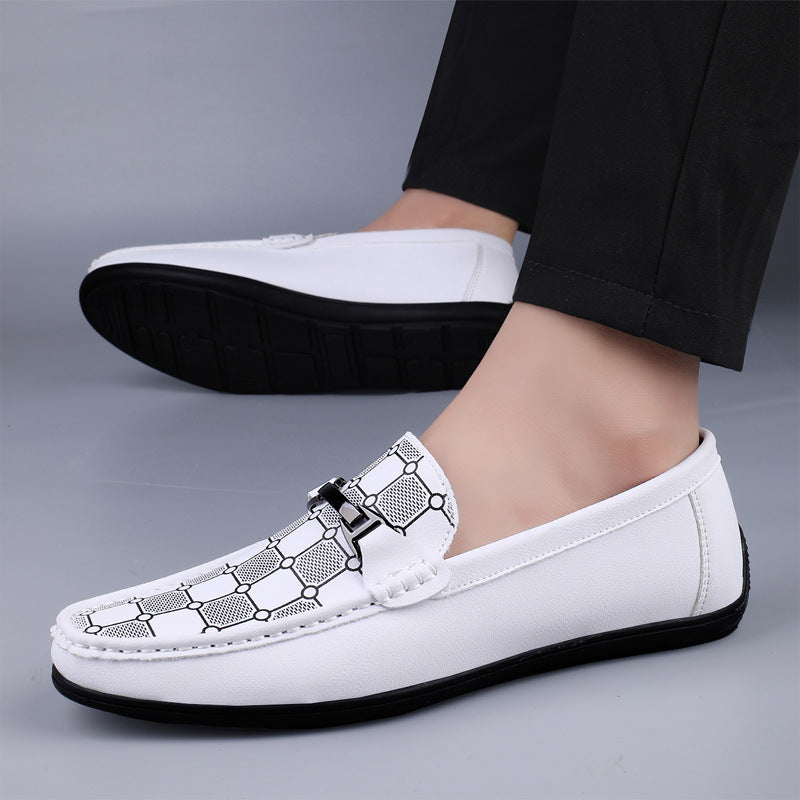 Chaussures en cuir décontractées à enfiler pour homme