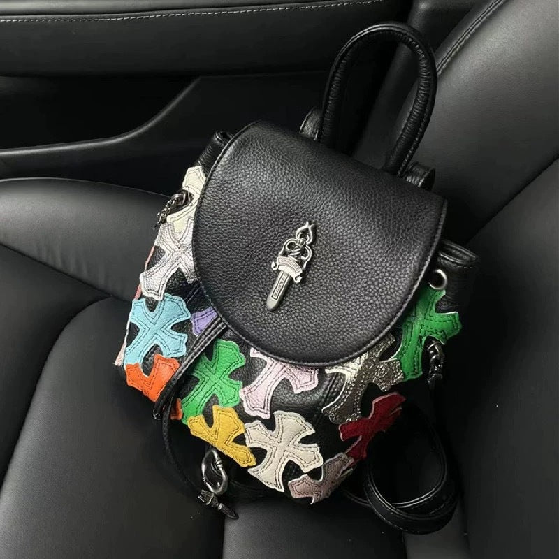 Sac bandoulière rétro aux motifs colorés