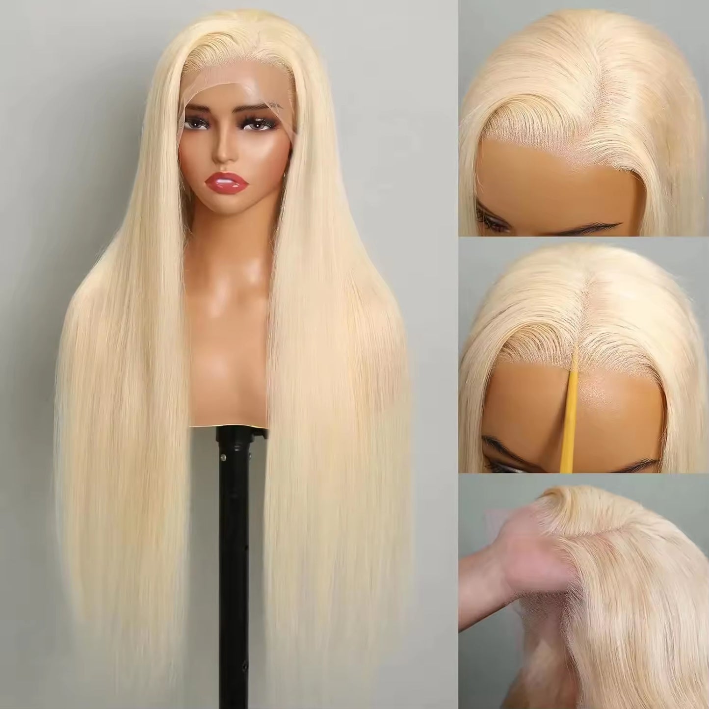 Perruque en cheveux humains avec front en dentelle 613