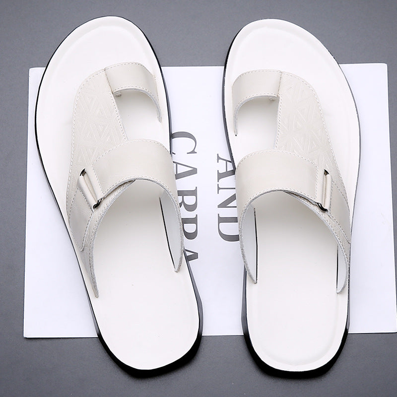 Sandales en cuir pour hommes à bout ouvert décontractées
