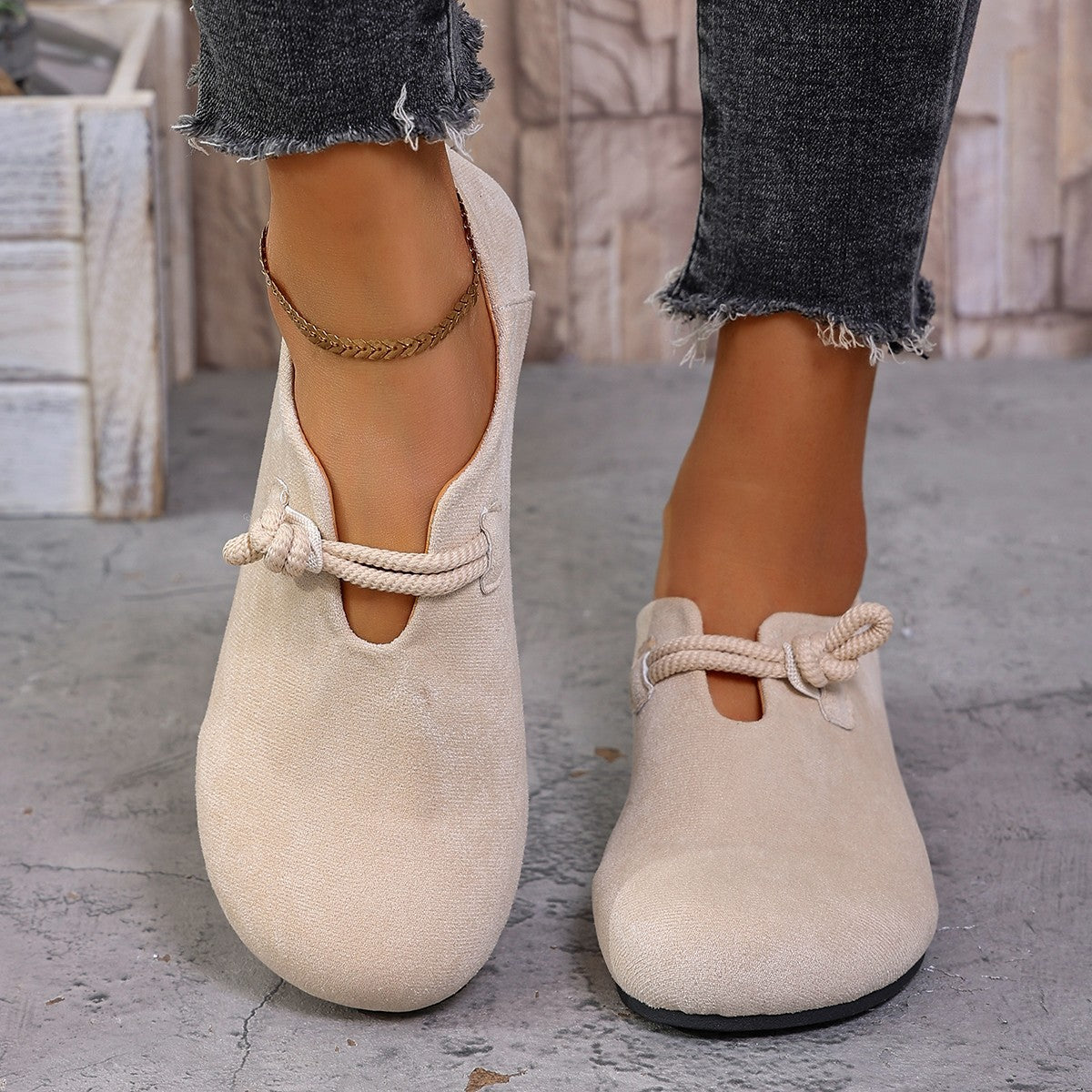 Mocassins en daim sans lacets
