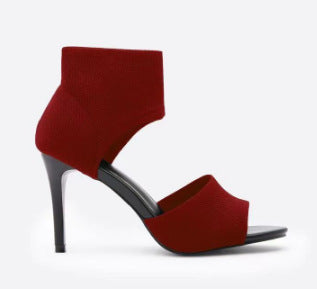 Sandales à talon fin pour femmes, style embrasse