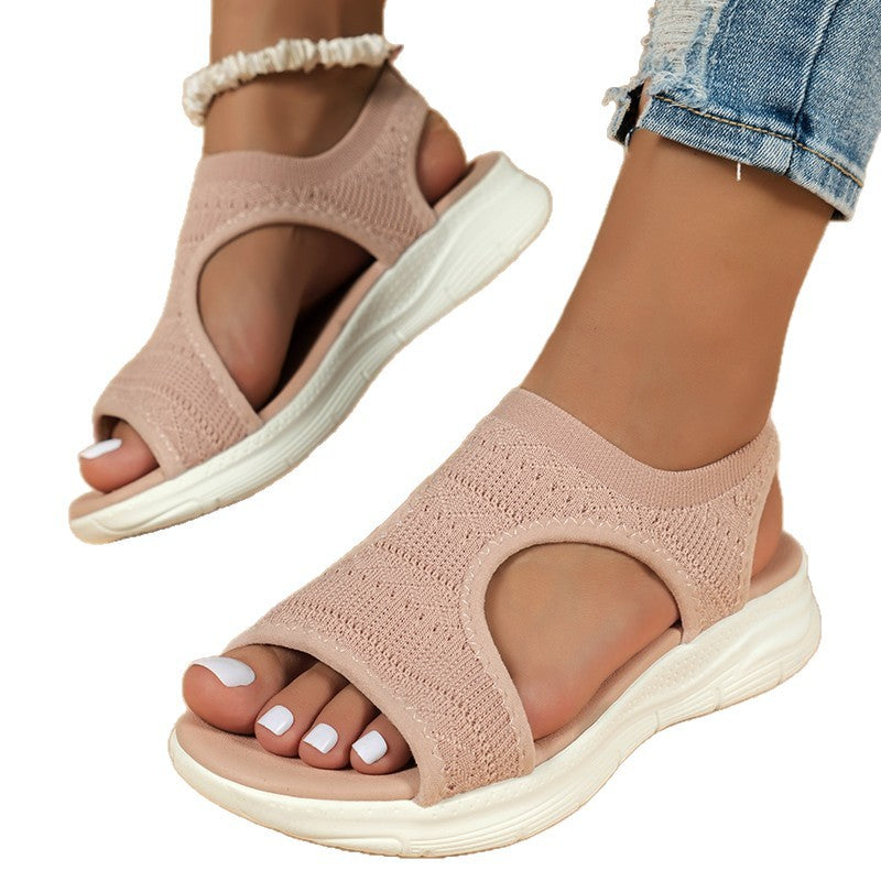 Chaussures :Sandales à bout ouvert en résille pour femmes