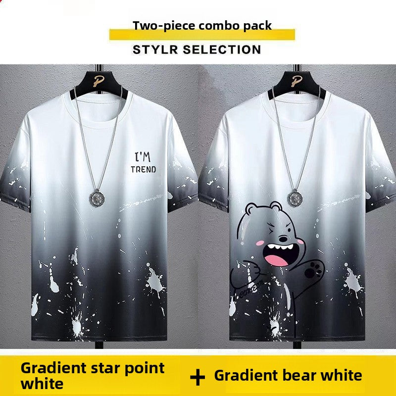 T-shirt à manches courtes en soie glacée pour hommes