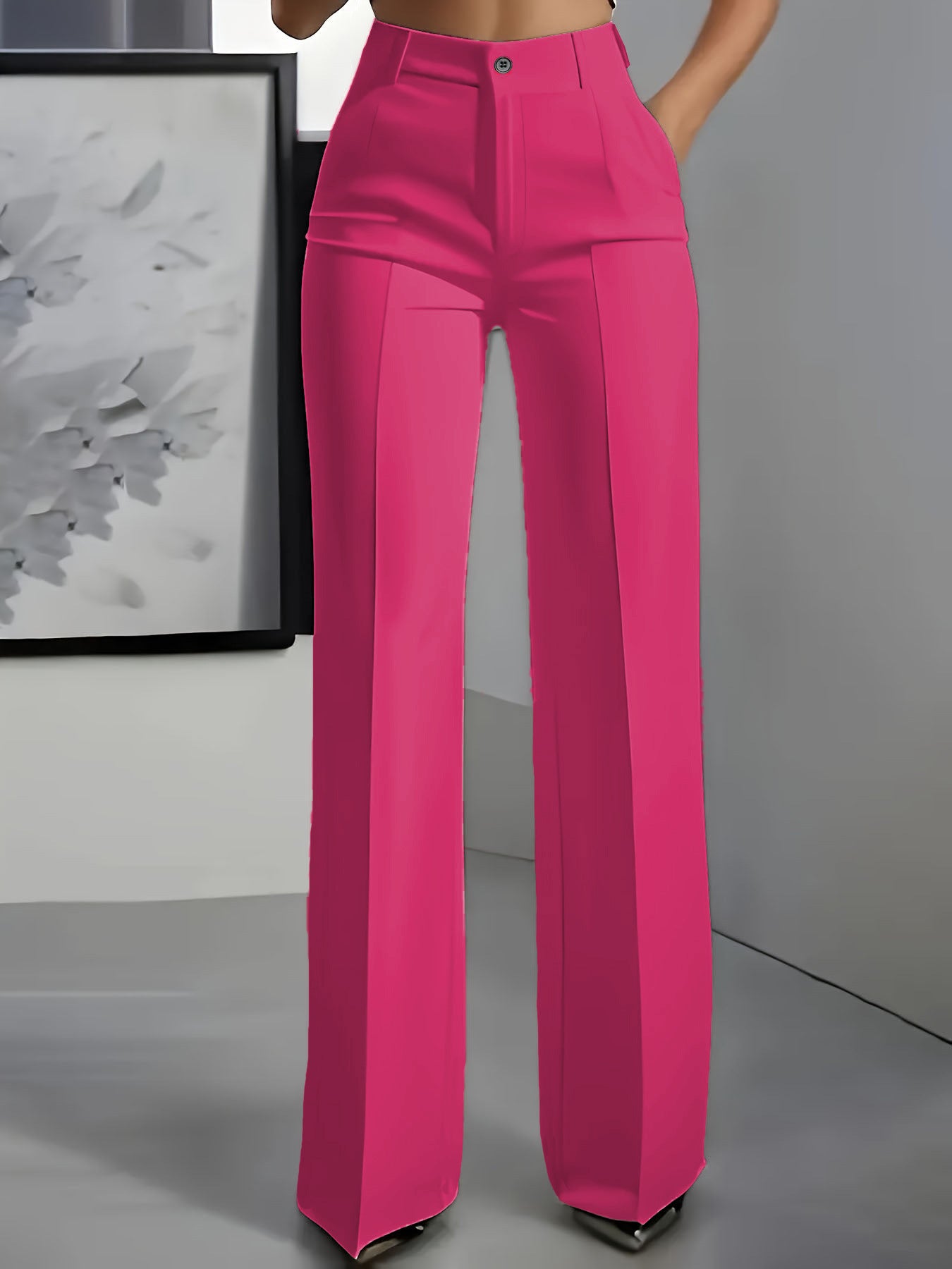 Pantalon droit taille haute