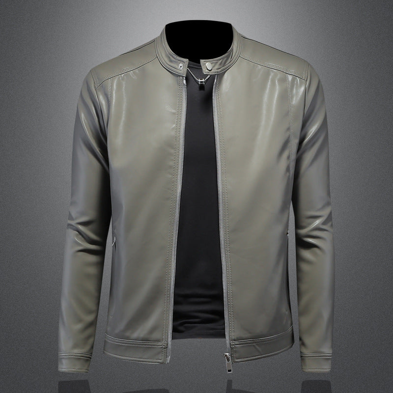 Mens PU Leather Motorcycle Jacket