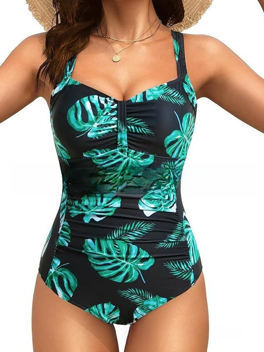 Ensemble de bikini à volants pour femmes avec short de bain fleuri