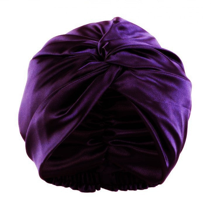 Bonnet de nuit en soie torsadée avec design plissé 3D