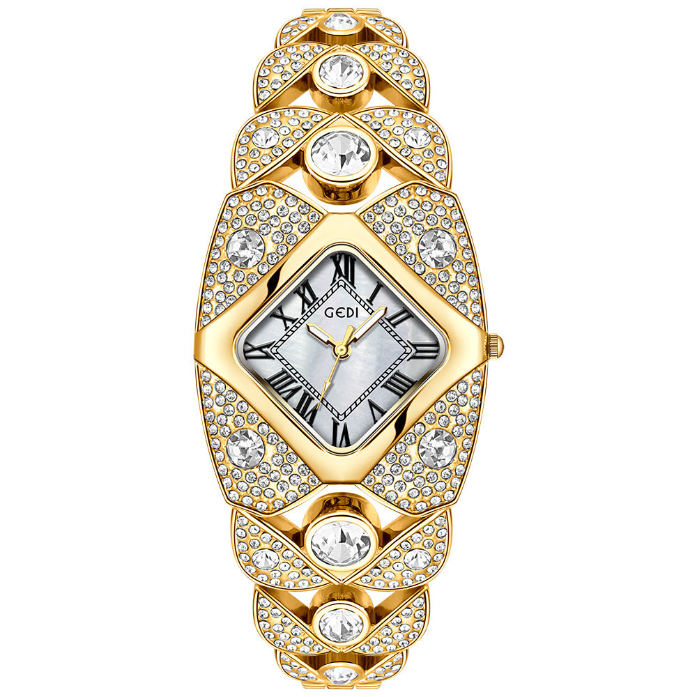 Montre femme bracelet rétro en diamant de luxe