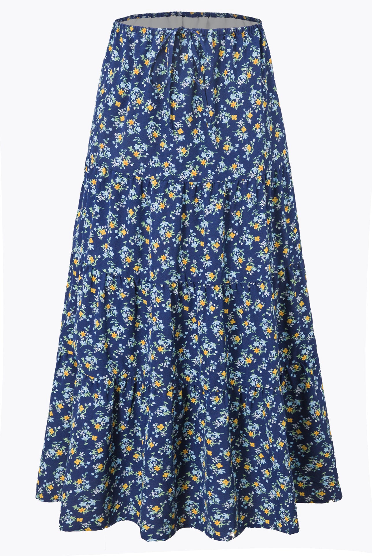 Jupe longue taille haute pour femmes avec dos lacé