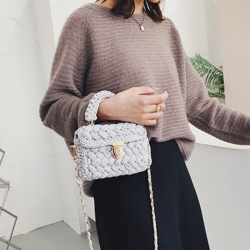 Sac bandoulière en crochet diagonal