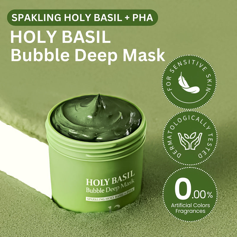 Masque à l'argile à bulles carbonatées pour un nettoyage en profondeur et l'élimination des points noirs