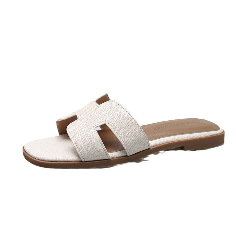 Sandales plates en forme de H pour la plage