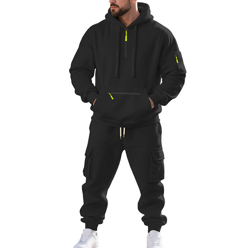 Ensemble de vêtements de sport décontracté ample doublé en polaire grande taille