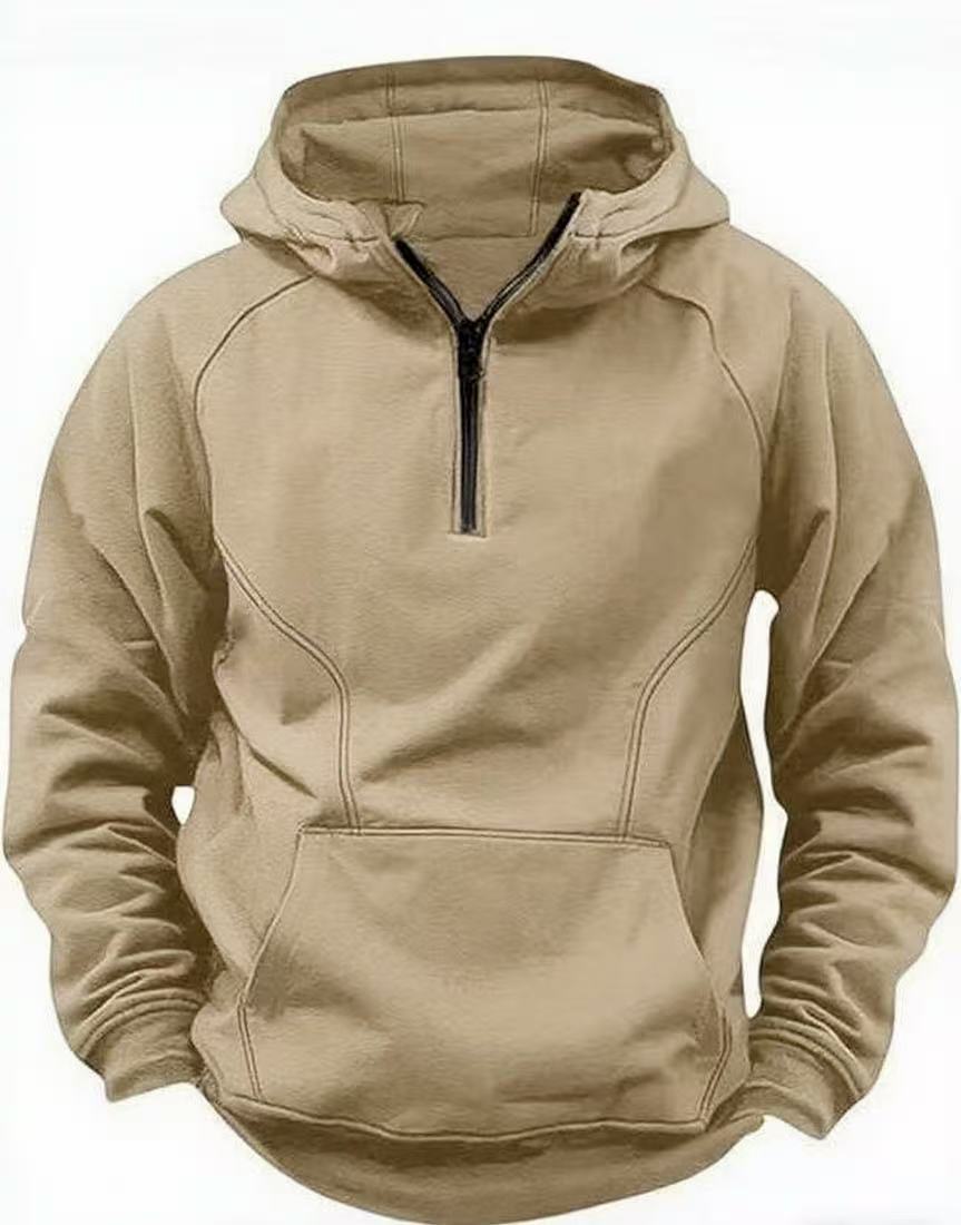 Veste rétro à capuche et fermeture éclair pour homme