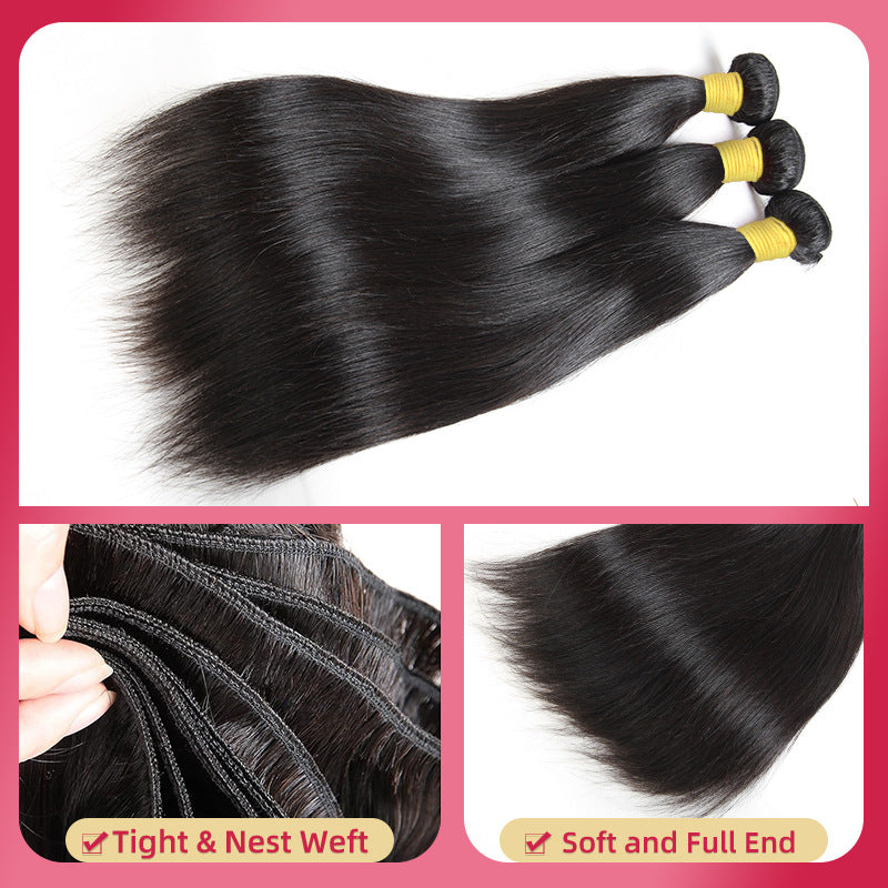 Perruque en cheveux humains lisses