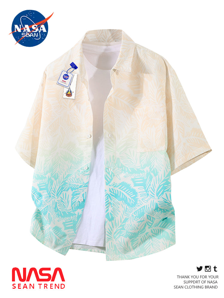 Chemise de plage a manches courtes en soie glacee