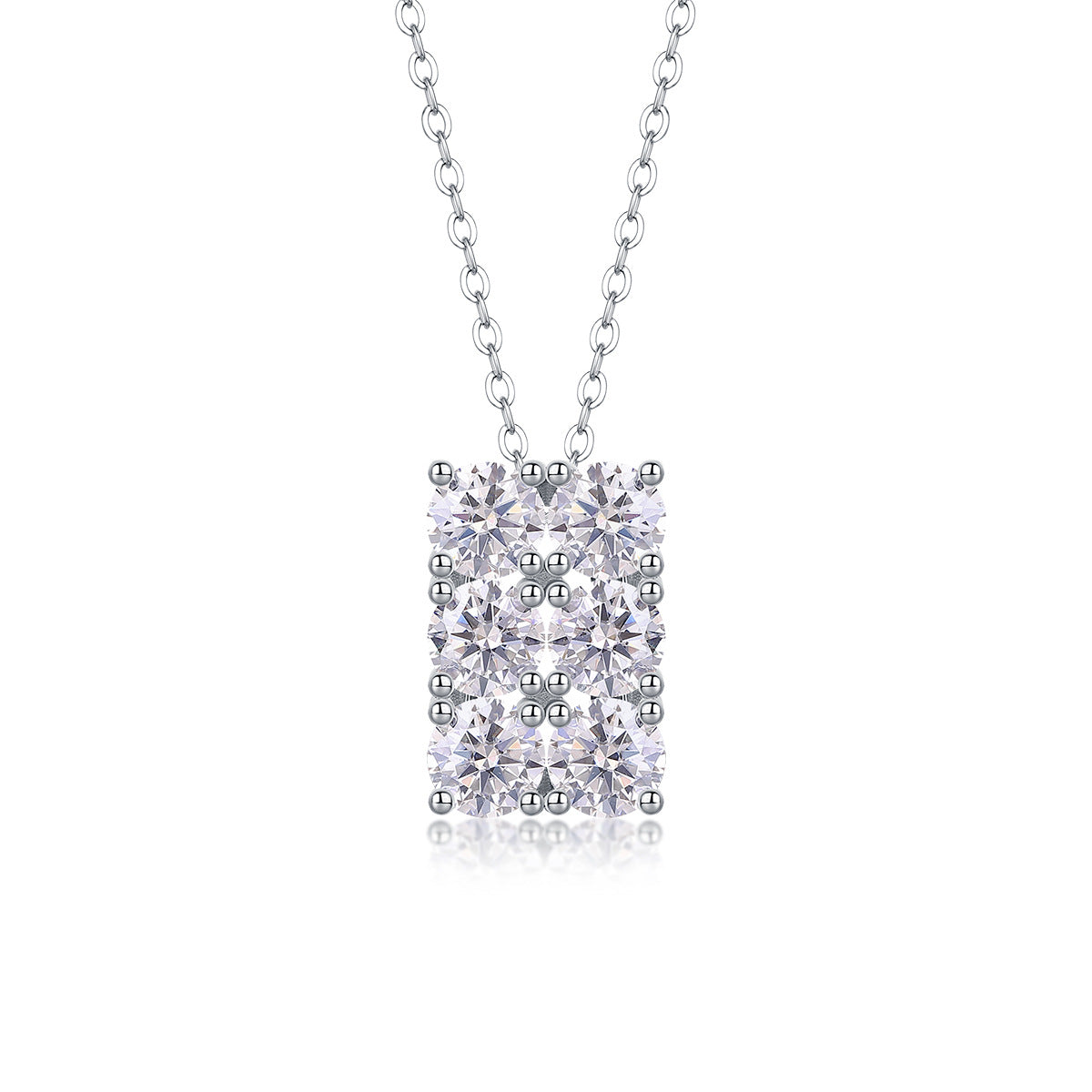 Collier pendentif géométrique en moissanite et argent sterling
