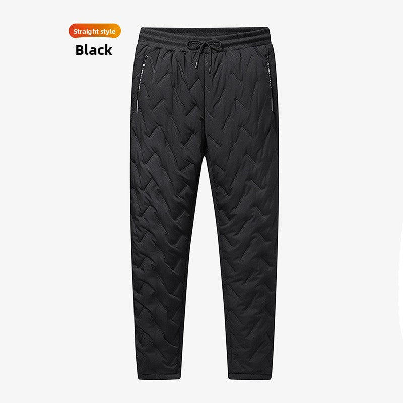 Pantalon d'hiver décontracté pour homme en mélange de laine d'agneau