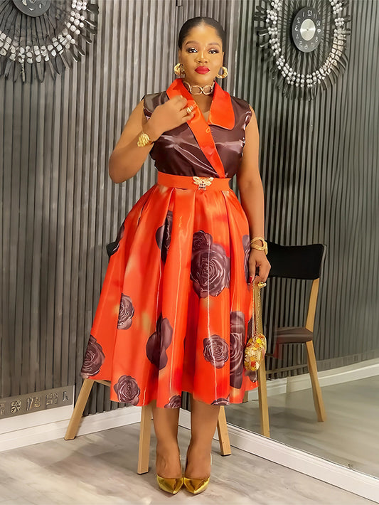 Habit :Robe d'été sexy imprimée sans manches
