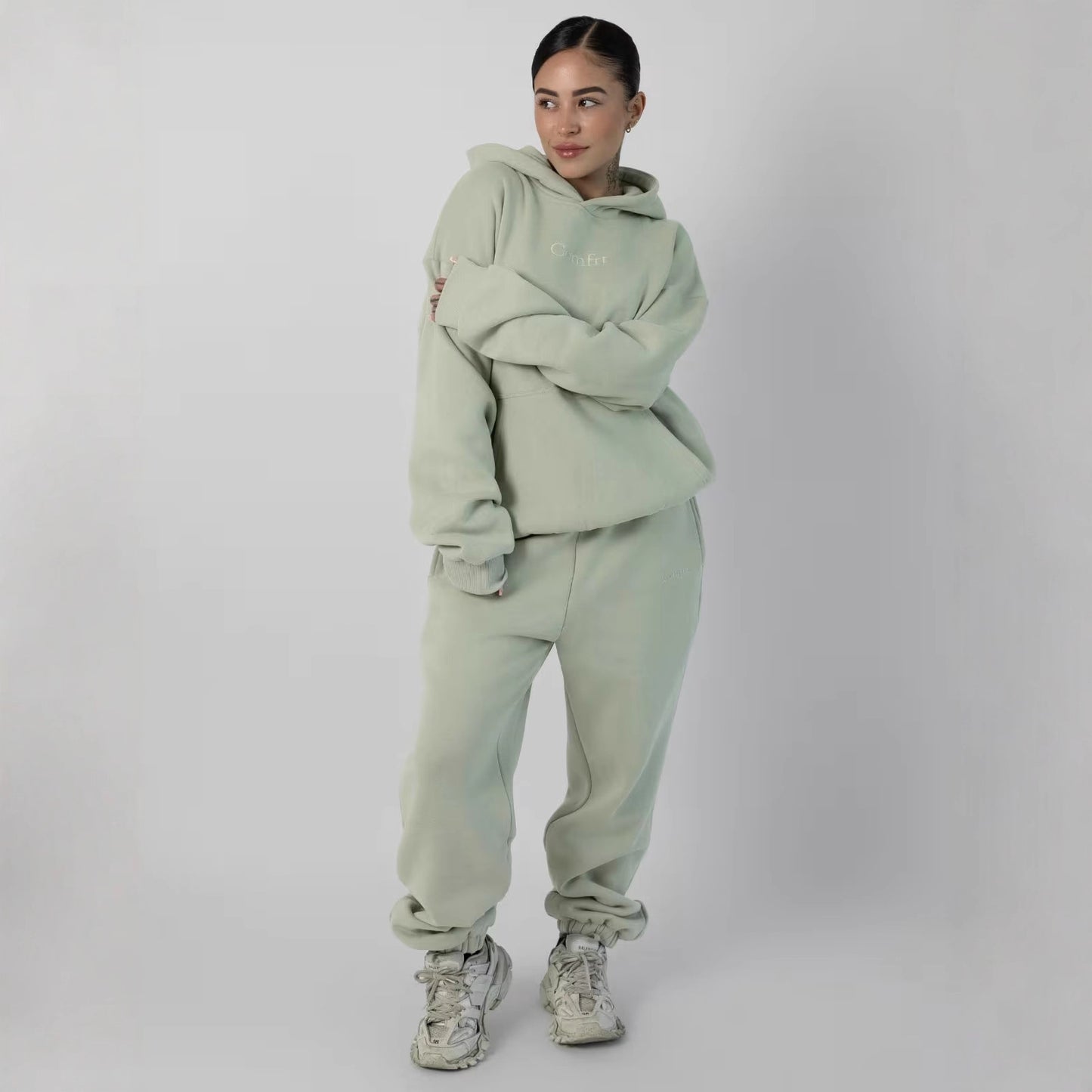 Ensemble sweat à capuche et pantalon doublé en polaire