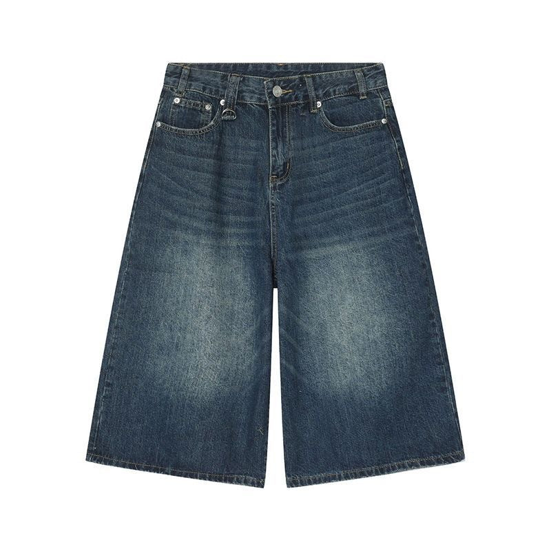 Shorts en jean délavés et usés coupés