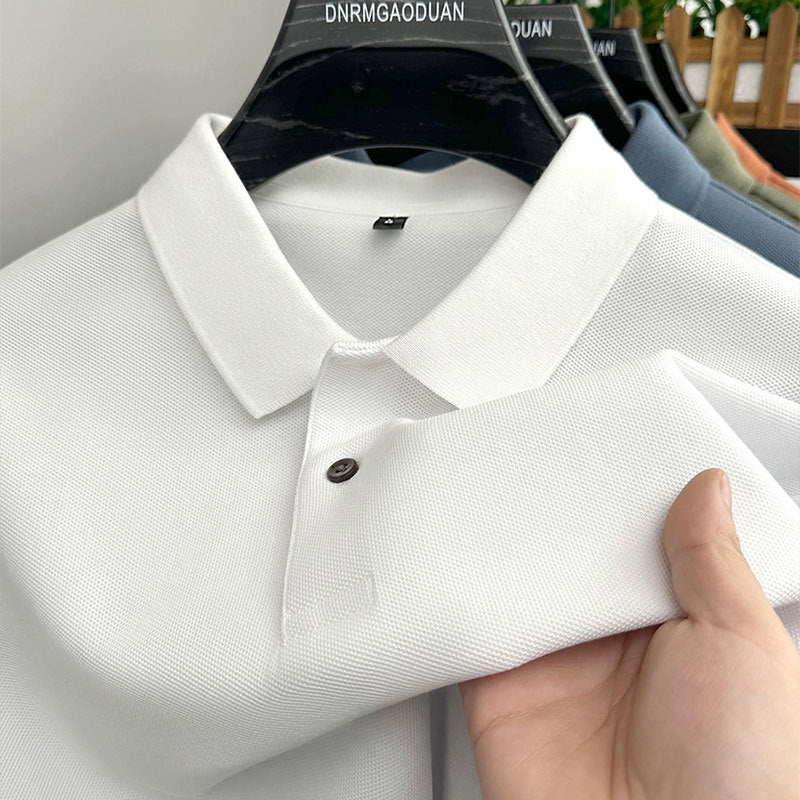 Polo homme en coton à manches courtes, haut décontracté
