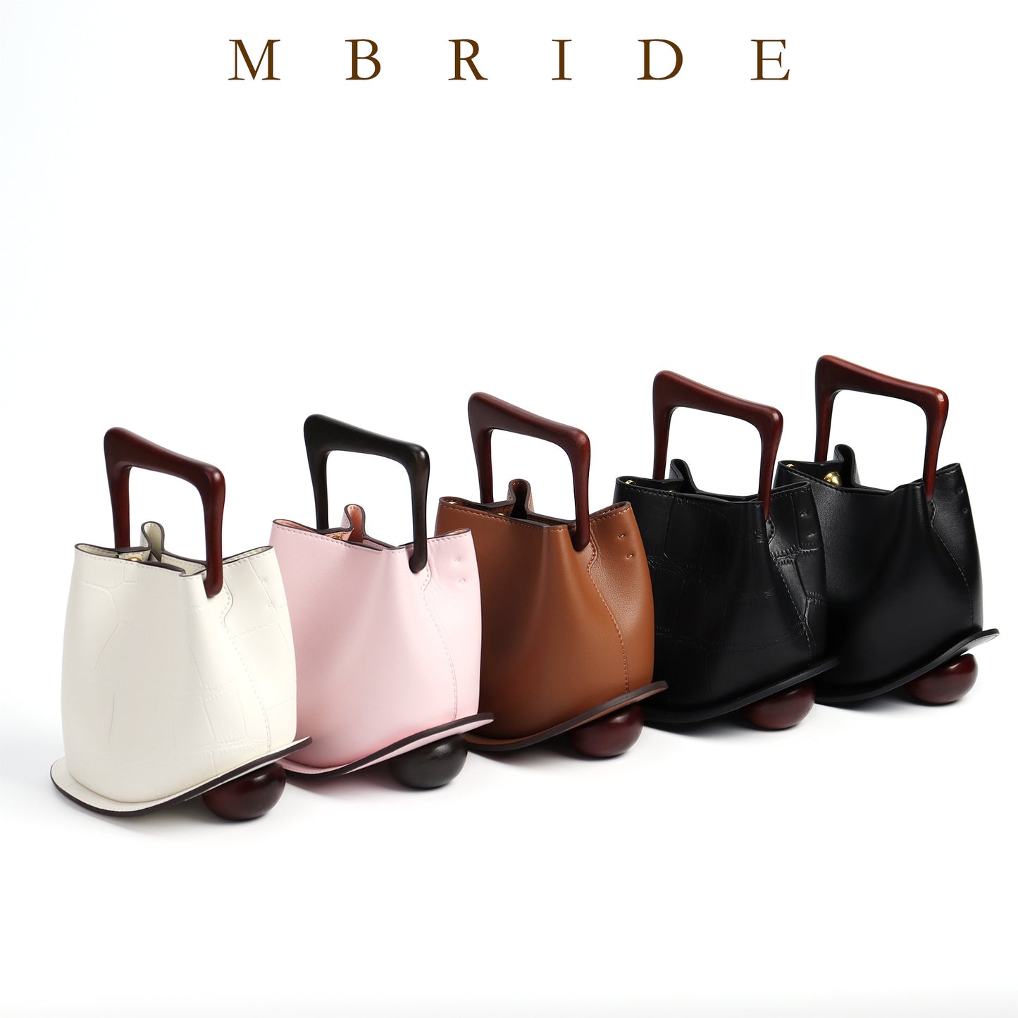 Sac seau en cuir véritable avec bandoulière réglable
