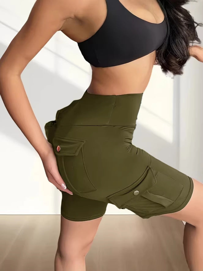 Shorts de yoga cargo extensibles pour femmes